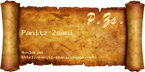 Panitz Zseni névjegykártya